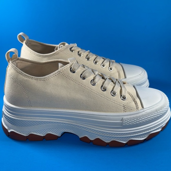 New Taxi Platform Canvas Sneakers - Beige - Picture 2 of 9